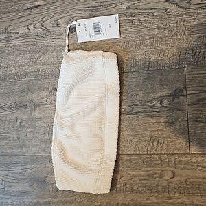 Good American Crinkle Basic Bandeau Ivory Size 00/0 Brand New With Tags